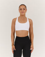 SCULPT CROSS BACK BRA - WHITE