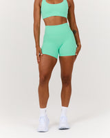 SCULPT POCKET BIKER SHORTS - CYBER MINT