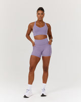 SCULPT POCKET BIKER SHORTS - DUSTED GRAPE