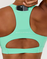 SCULPT POCKET BRA - CYBER MINT