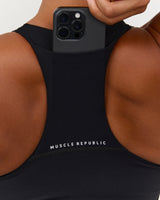 SCULPT POCKET TOP - BLACK