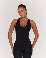 SEAMLESS RACER BACK TOP - BLACK