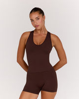 SEAMLESS RACER BACK TOP - CHESTNUT