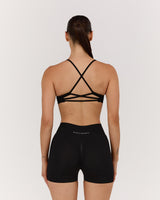 SEAMLESS STRAPPY BACK BRA - BLACK