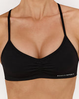 SEAMLESS STRAPPY BACK BRA - BLACK