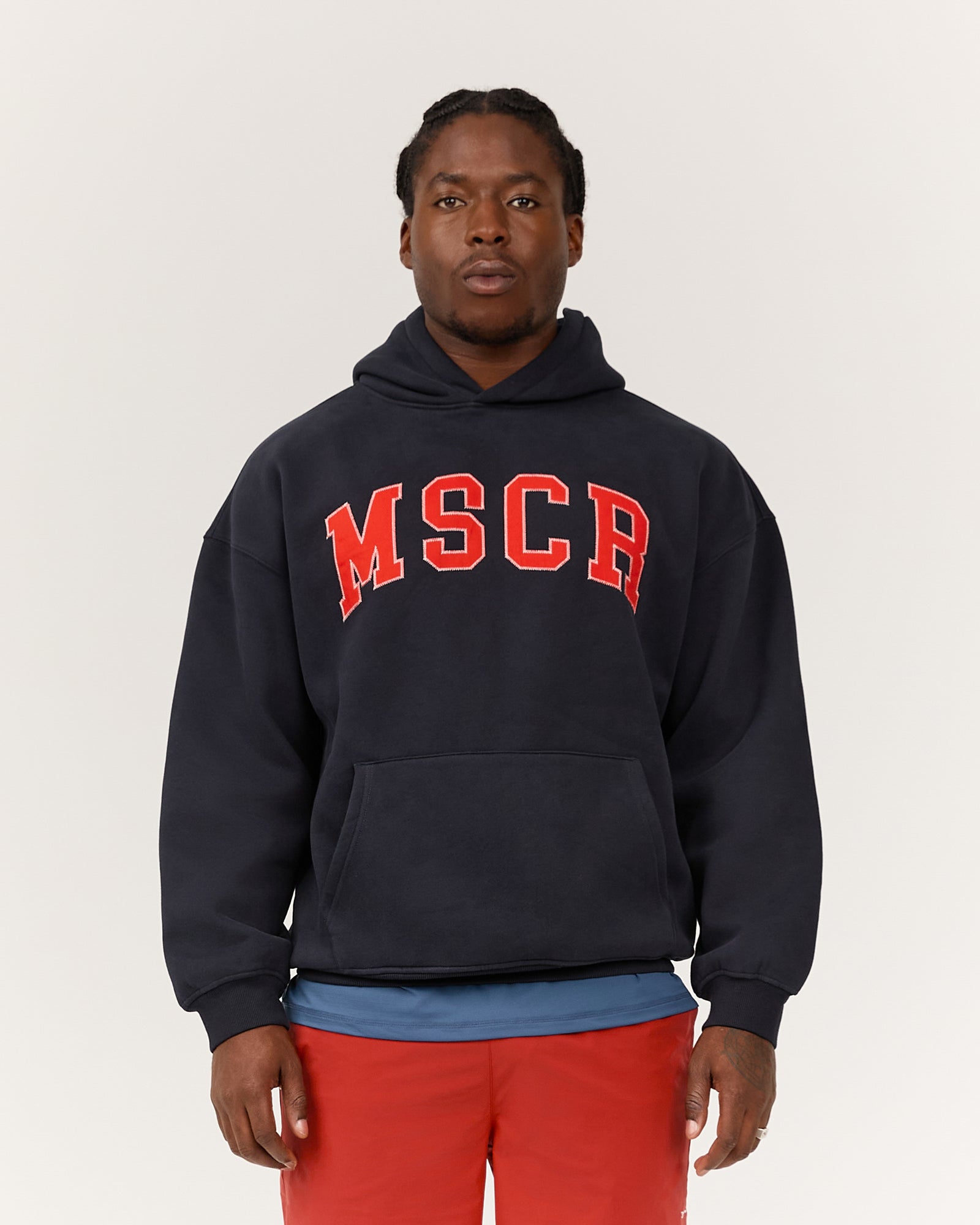 MEN'S OVERSIZED HOODIE - MIDNIGHT NAVY RED MSCR COLLEGIATE
