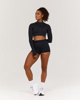 TRAINING RANGE SAMMY CROPPED ZIP UP JACKET - BLACK