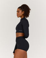 TRAINING RANGE SAMMY CROPPED ZIP UP JACKET - BLACK