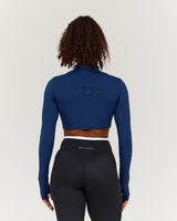 TRAINING RANGE SAMMY CROPPED ZIP UP JACKET - GRIT NAVY