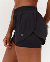 ULTRA INBUILT RUN SHORTS 3" - BLACK