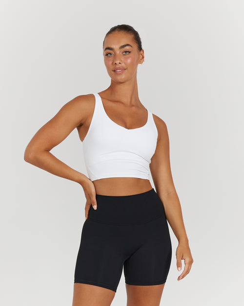LUXE BROOKE CROP TOP - WHITE