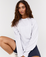 ESSENTIALS LONG SLEEVE TEE - SNOW GREY