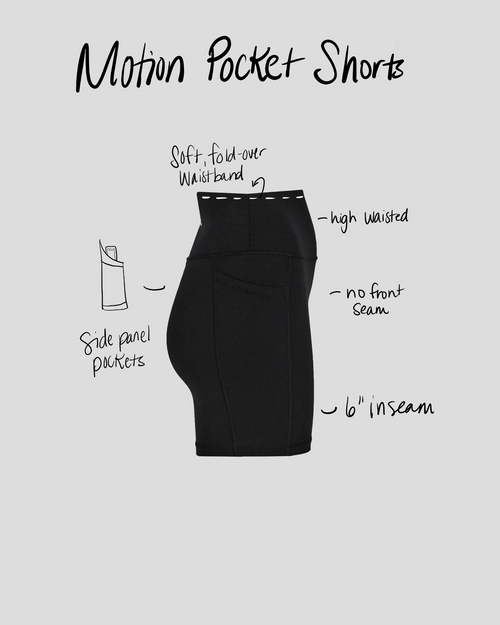 MOTION POCKET SHORTS 6" - BLACK