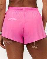 SPLITS INBUILT RUN SHORTS 3" - PINK TOPAZ