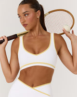 LUXE OLIVIA BRA - WHITE DOUBLE BUTTER