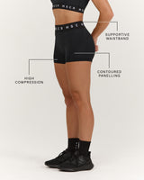 TRAINING RANGE POWER SHORTS 3" - BLACK WHITE