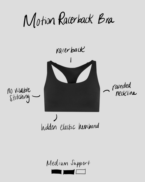 MOTION RACER BACK BRA - BLACK