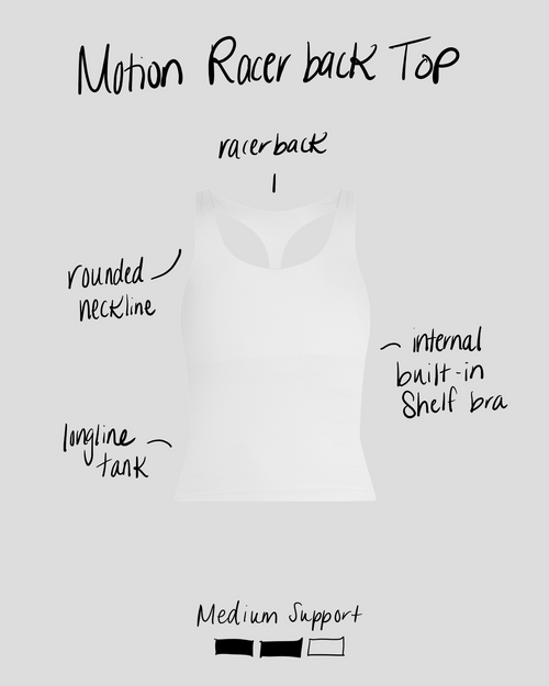 MOTION RACER BACK TOP - WHITE