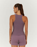 AGILITY RIBBED TANK TOP - PLUM