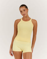 AGILITY RIBBED TANK TOP - BUTTER