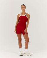 AGILITY RIBBED TANK TOP - CHERRY WHITE