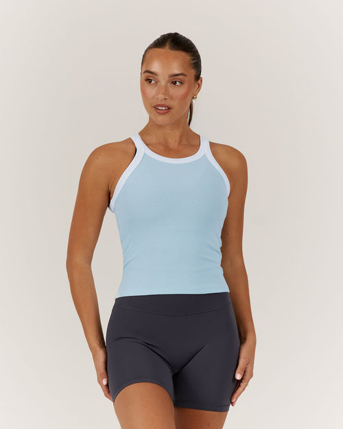 AGILITY RIBBED TANK TOP - POLAR