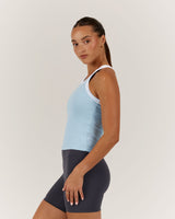 AGILITY RIBBED TANK TOP - POLAR