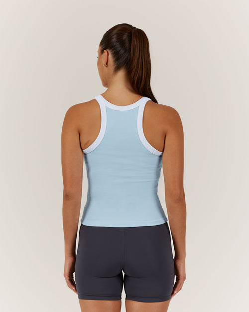 AGILITY RIBBED TANK TOP - POLAR