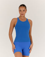 AGILITY RIBBED TANK TOP - COBALT