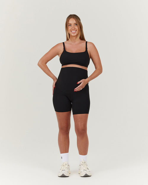 AIRE MATERNITY SHORTS 6" - BLACK