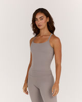 AIRE KEYHOLE RACER BACK TOP - DOVE