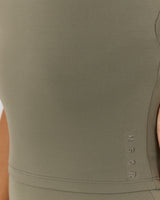 AIRE KEYHOLE RACER BACK TOP - OLIVE SMOKE