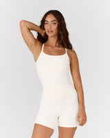 AIRE KEYHOLE RACER BACK TOP - VANILLA