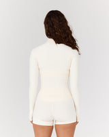 AIRE QUARTER ZIP TOP - VANILLA