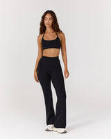 AIRE SCOOP NECK HALTER BRA - BLACK