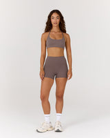 AIRE SCOOP NECK HALTER BRA - PEPPERCORN
