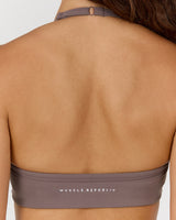 AIRE SCOOP NECK HALTER BRA - PEPPERCORN