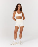 AIRE SCOOP NECK HALTER BRA - VANILLA