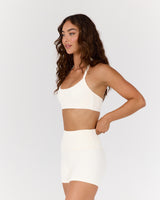 AIRE SCOOP NECK HALTER BRA - VANILLA