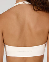 AIRE SCOOP NECK HALTER BRA - VANILLA