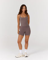 AIRE SCOOP NECK HALTER TOP - PEPPERCORN