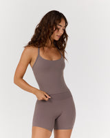 AIRE SCOOP NECK HALTER TOP - PEPPERCORN
