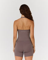 AIRE SCOOP NECK HALTER TOP - PEPPERCORN