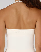 AIRE SCOOP NECK HALTER TOP - VANILLA