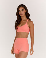 AIRE V NECK CROSS BACK BRA - BISQUE