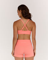 AIRE V NECK CROSS BACK BRA - BISQUE