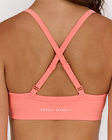 AIRE V NECK CROSS BACK BRA - BISQUE