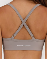 AIRE V NECK CROSS BACK BRA - DOVE