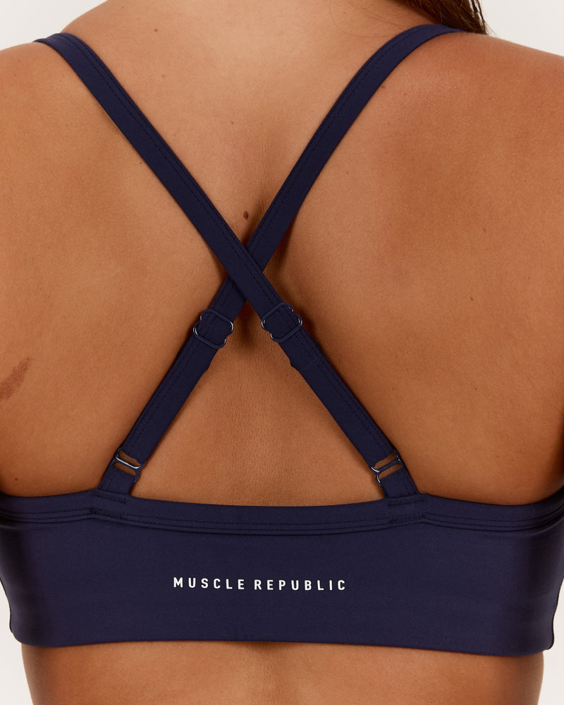 AIRE V NECK CROSS BACK BRA - INK