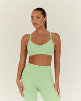 AIRE V NECK CROSS BACK BRA - MATCHA
